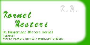 kornel mesteri business card