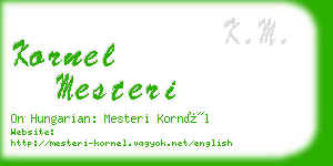 kornel mesteri business card